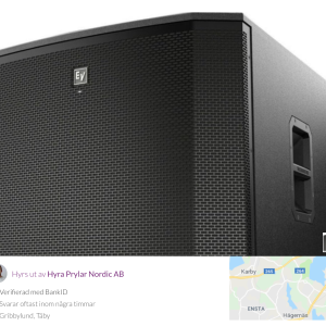 Hyra Subwoofer 1800watt Aktiv Electrovoice