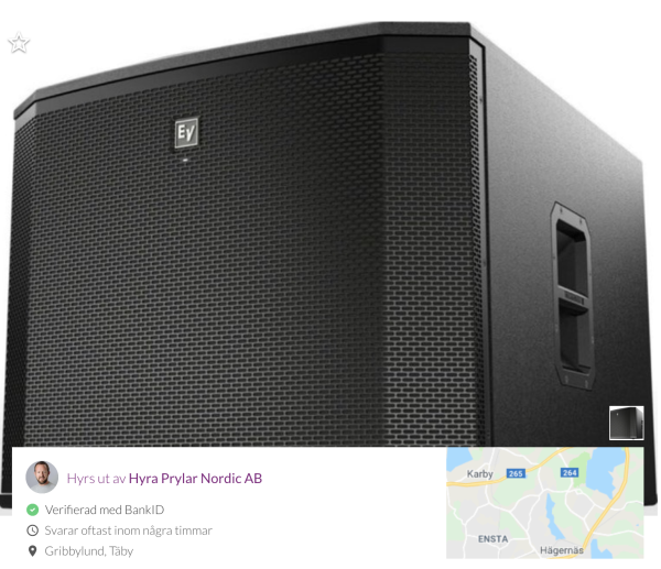 Hyra Subwoofer 1800watt Aktiv Electrovoice