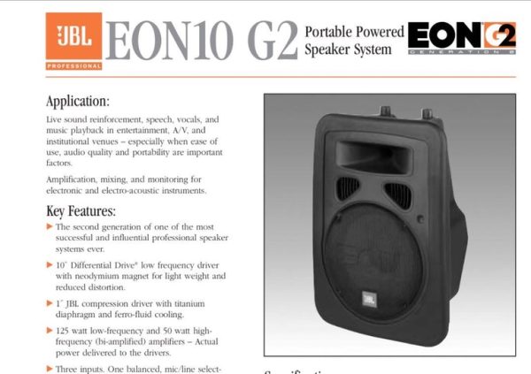 Hyra högtalare 10” aktiva från JBL