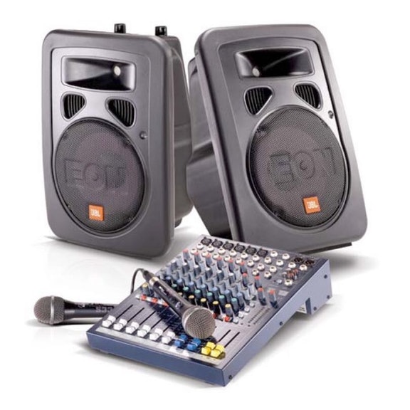 Hyra högtalare med ljus och rök